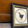 6.5" x 6.5" G&uuml;nther Hall Ltd. Framed Folk Art Print - Black Chicken with Laurel Wreath - 4