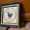 6.5" x 6.5" G&uuml;nther Hall Ltd. Framed Folk Art Print - Black Chicken with Laurel Wreath - 5