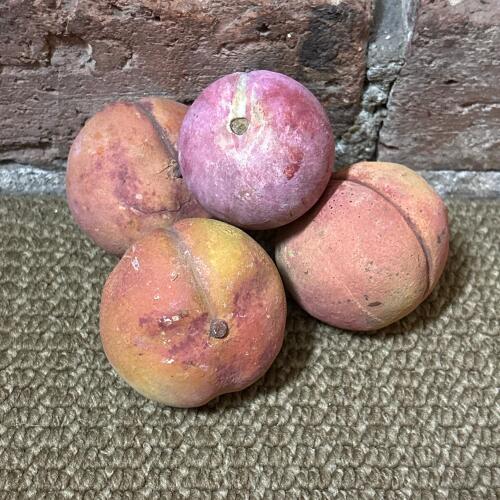 Four Vintage Decorative Stone Peaches