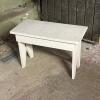Rustic White Wooden Bench/Stool with Heart Cutout - 2