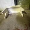 Rustic White Wooden Bench/Stool with Heart Cutout - 5