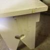 Rustic White Wooden Bench/Stool with Heart Cutout - 7