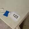 Rustic White Wooden Bench/Stool with Heart Cutout - 11