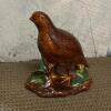 Majolica-Style Glazed Ceramic Quail Bird Figurine - 2
