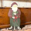Hand-Painted Wooden Santa Claus Folk Art Figure