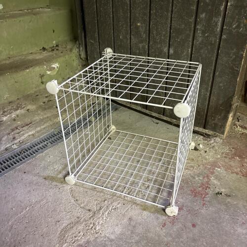 White Wire Grid Modular Storage Cube
