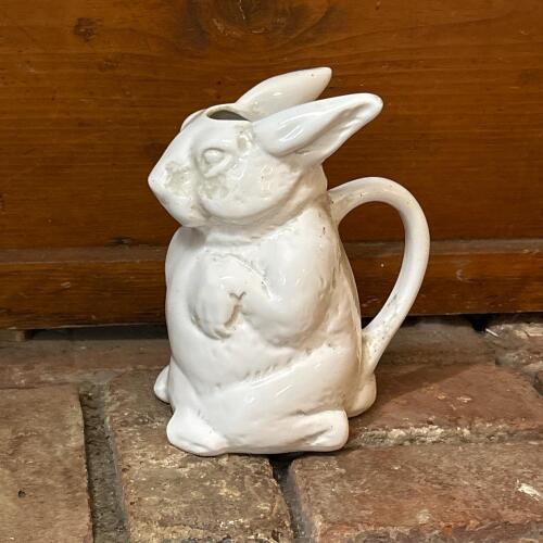 White Ceramic Rabbit-Shaped Pitcher