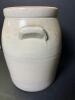 Antique Stoneware Crock Jar, Beige Glaze with Lug Handles - 2
