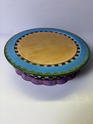 House of Hatten Peggy Fairfax Herrick Hand-Painted Ceramic Cake Stand,
