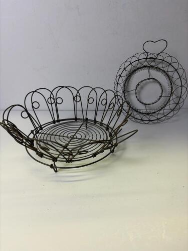Glosmann Vintage Wire Baskets, Handcrafted Metal German, Set of 2