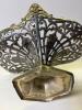 Ornate Victorian Silver Plate Basket, Pierced Design, Handle, Hexagonal Base, - 5