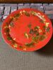 19.5" Hand-Painted Toleware Tray with Grapevine Motif and Wooden Stand - 2