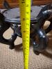 19.5" Hand-Painted Toleware Tray with Grapevine Motif and Wooden Stand - 8