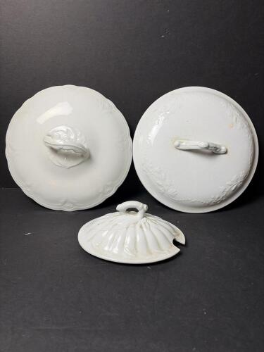 Mixed Antique White Porcelain Tureen Lids