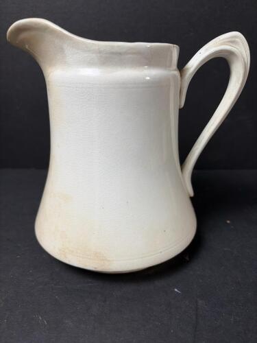Antique Semi-Porcelain Off-White Wash Pitcher
