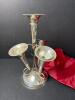 Silver-Plated Four-Trumpet Epergne Centerpiece Vase