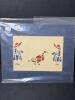 Various sized 5.7 & 7.5 x 12 Merilyn Markham Folk Art Papercut Matted Prints, Americana Motifs w/wooden board - 5