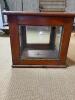 Antique Wooden and Glass Display Case, Hinged Lid, 19.5"x16.5"x15.5", Ventilated, Circa 1920s-40s