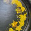 Hand-Painted Oval Toleware Tray with Floral Gold Motif - 5