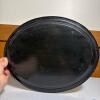 Hand-Painted Oval Toleware Tray with Floral Gold Motif - 7