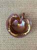 Handcrafted Redware Heart-Shaped Trinket Dish with Decorative Scrolls - 2