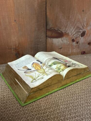 Book-Shaped Decorative Storage Box Botanical Art