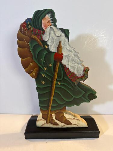 Hand-Painted Wooden "Windy Santa" Figurine