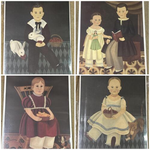 Set of Four Arlene Strader Folk Art Prints (214)