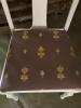 White Round Extendable Dining Table Set w/ 3 Leaves & 6 Chairs (408) - 3