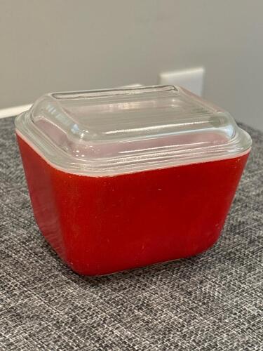 Vintage Pyrex Red Refrigerator Dish with Lid