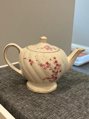 Vintage Gibsons England Porcelain Teapot with Floral Design
