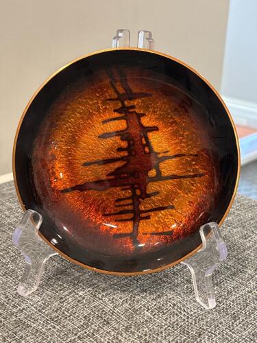 Mid-Century Norwegian Enameled Copper Dish