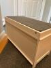 White Entryway Storage Bench with Grey Cushion - 5