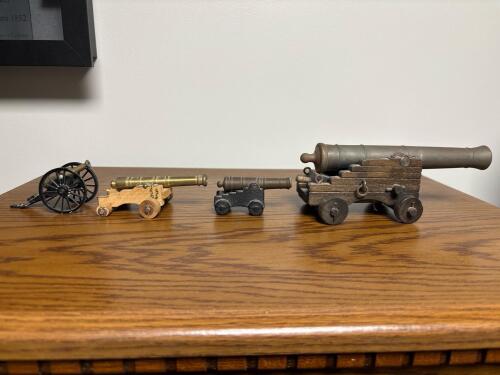 Set of Four Miniature Model Cannons