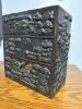 Japanese Wooden Chest with Mixed Metal Menuki Decoration, - 2