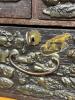 Japanese Wooden Chest with Mixed Metal Menuki Decoration, - 3
