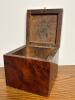 Antique Burlwood Tea Caddy with Hand-Carved Interior Mark & Oak Humidor Tobacco Box Set - 3