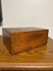 Antique Burlwood Tea Caddy with Hand-Carved Interior Mark & Oak Humidor Tobacco Box Set - 9