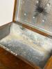 Antique Burlwood Tea Caddy with Hand-Carved Interior Mark & Oak Humidor Tobacco Box Set - 11