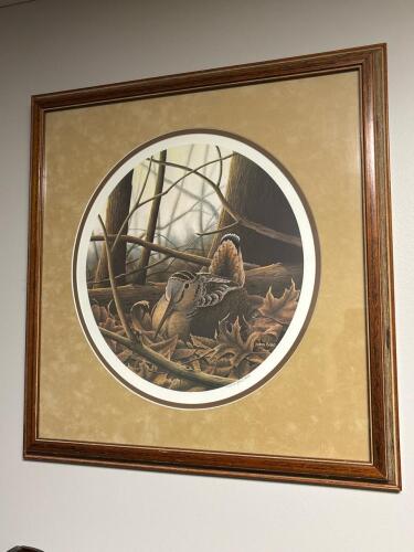 22" x 23" John Bald Artist&rsquo;s Proof Wildlife Print &ndash; Woodcock in Fall Leaves