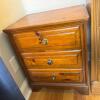 Wood 3-Drawer Nightstand with Dovetail Joints and Metal Knobs
