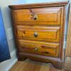 Wood 3-Drawer Nightstand with Dovetail Joints and Metal Knobs - 3