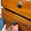 Wood 3-Drawer Nightstand with Dovetail Joints and Metal Knobs - 3