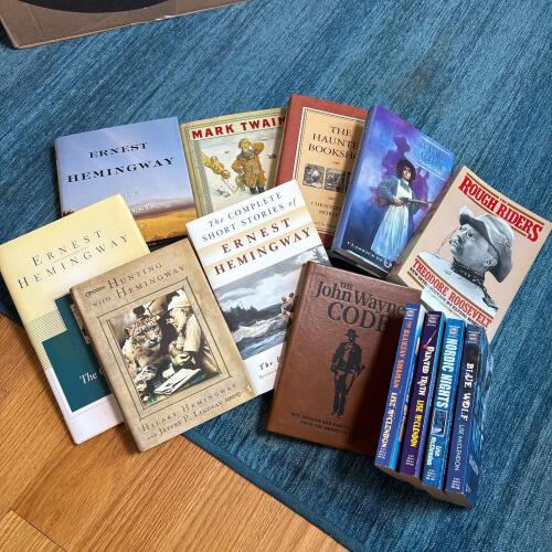 Mixed Lot of Books: Hemingway, Twain, Roosevelt, Lise McClendon