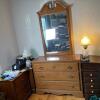 Traditional Wood Dresser with Attached Mirror