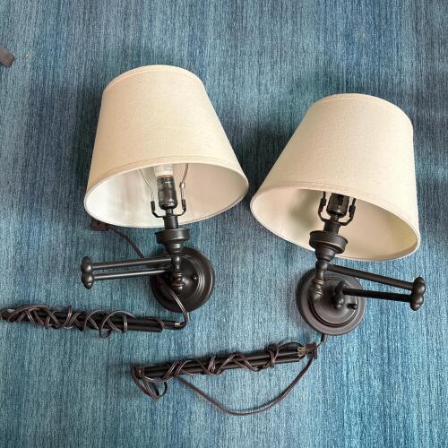 Pair of Swing Arm Wall Mountable Lamps