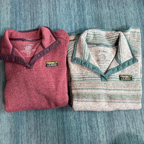 Pair Of L.L.Bean Women's Fleece Pullover Sweaters, Size M