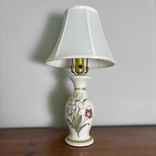 Ceramic Table Lamp with Floral Design