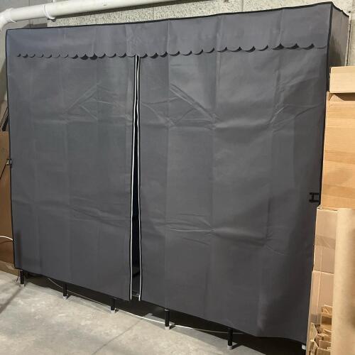 Large Portable Gray Fabric Wardrobe Closet