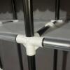 Large Portable Gray Fabric Wardrobe Closet - 5